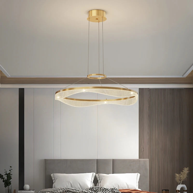 lustre suspendu en acrylique éclairage à led moderne - vue 5 sur 20