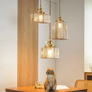 Japanische Vintage-Pendelleuchte aus Glas mit Messing – Rustikale LED-Deckenleuchte für Esszimmer, Schlafzimmer oder Wohnbereich