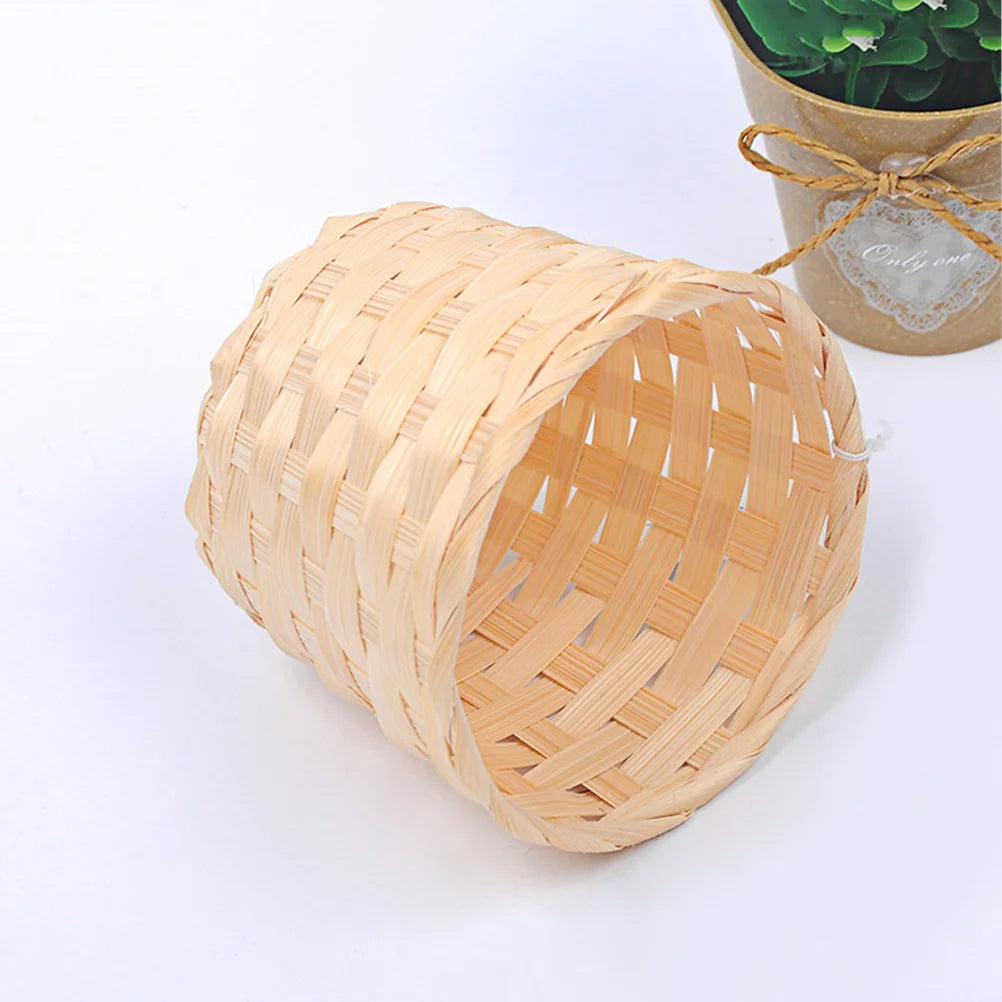lot de 4 paniers de rangement en bambou tressé pour organisation - vue 7 sur 7