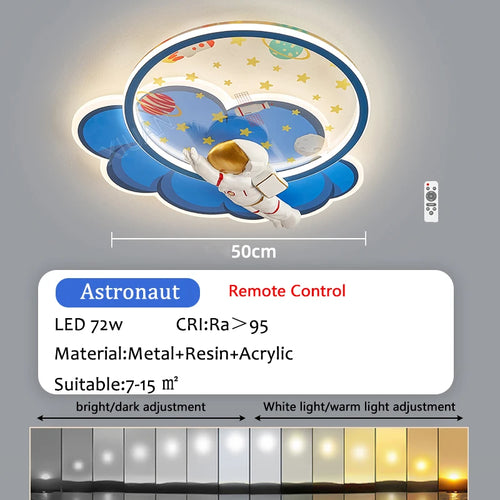 Kronleuchter Astronaut Wolkenform LED dimmbar Fernbedienung Augenschutz - vue 12 sur 11