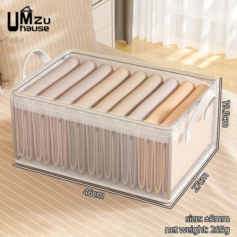 lot de 2 paniers transparents avec cadre en métal pour rangement polyvalent - vue 8 sur 7