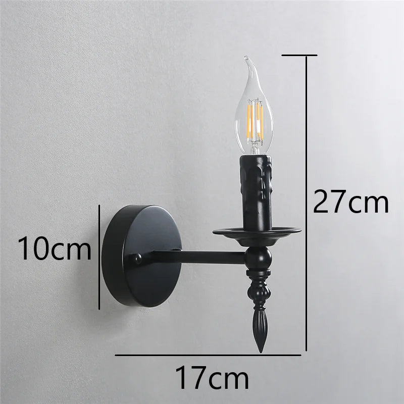 applique murale d'art rétro loft en fer vintage nordique led appliques luminaires