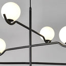 Moderner Design-Kronleuchter aus Glas mit Metallstruktur