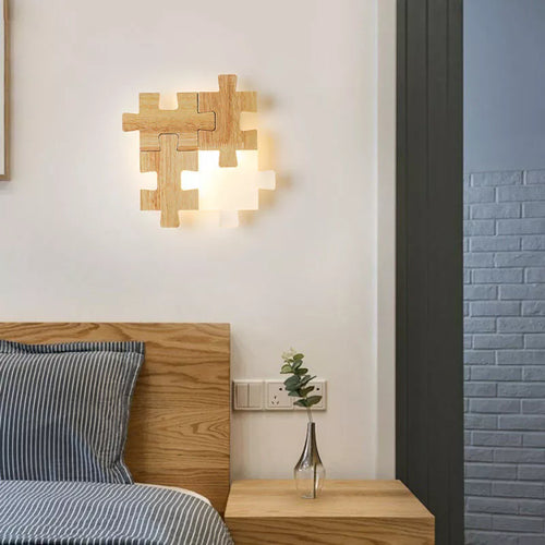 Applique murale LED nordiques en bois massif