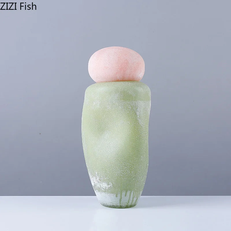 vase en verre décoratif avec couvercle pour fleurs artificielles - vue 4 sur 8
