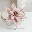 fleur de noël artificielle en velours pailleté décoration festive pour maison