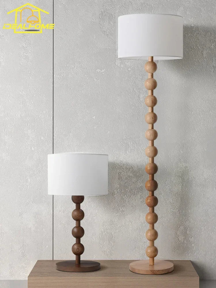 Lampadaire japonais wabi-sabi en bois pour décoration intérieure