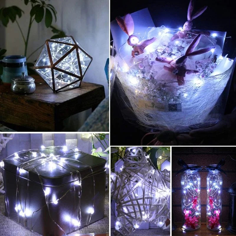guirlande lumineuse led en cuivre pour décorations de fête et Noël - vue 7 sur 9