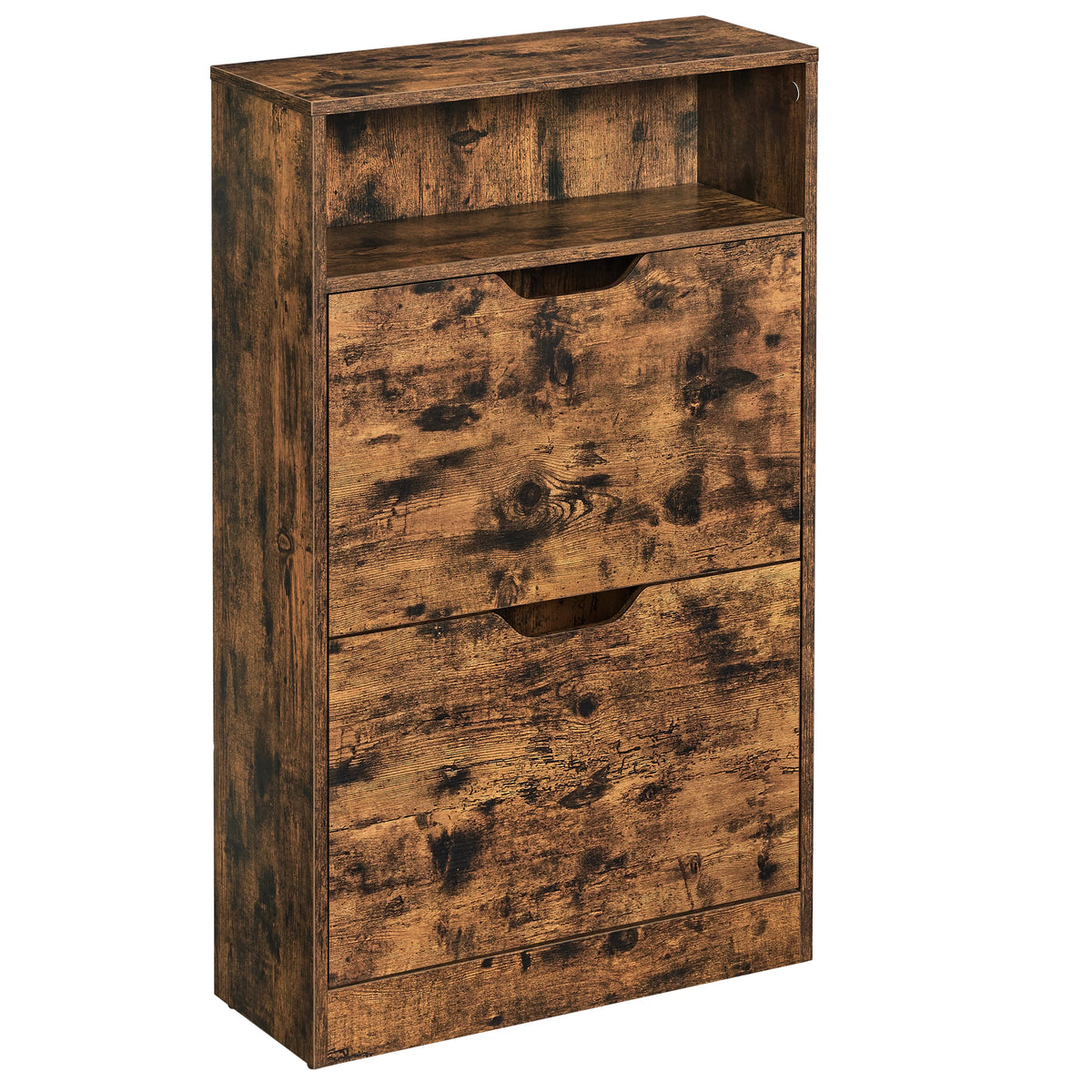 VASAGLE Shoe Cabinet with 2 Hinged Doors, Shoe Rack, Open Compartment, Adjustable Divider, 8-12 Pairs, for Small Entryway - vue 7 sur 8