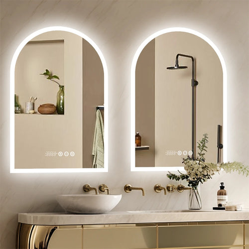 miroir LED intelligent avec affichage température heure et antibuée - vue 3 sur 7