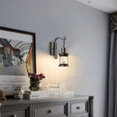 Vintage Wandleuchte aus Metall und Glas im Retro-Industriedesign