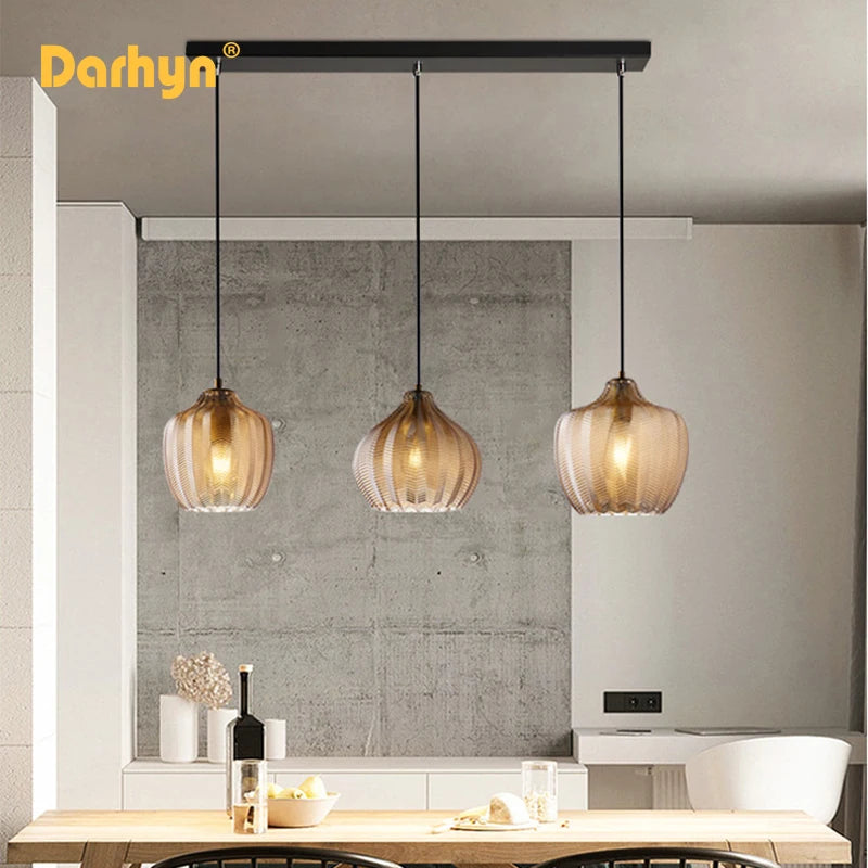 lampe led suspendue en verre design moderne pour intérieur - vue 6 sur 14