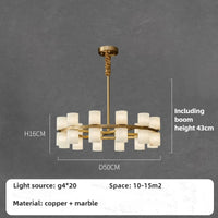 suspension postmoderne en cuivre et marbre design minimaliste
