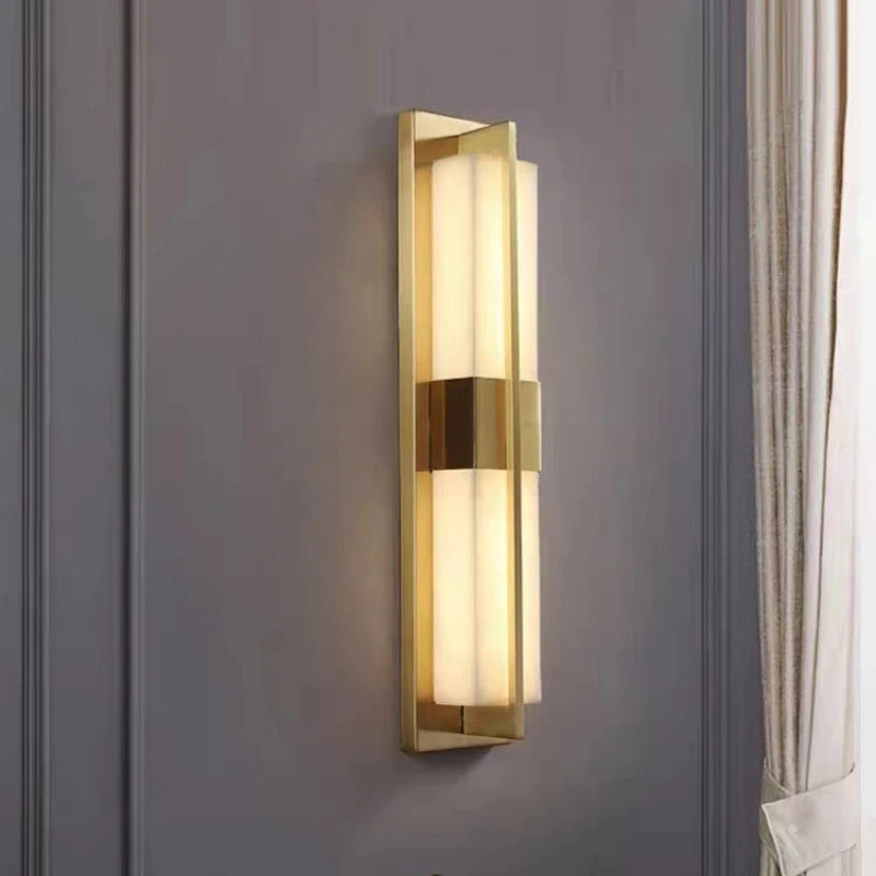 applique murale led en marbre naturel cuboïde pour divers espaces