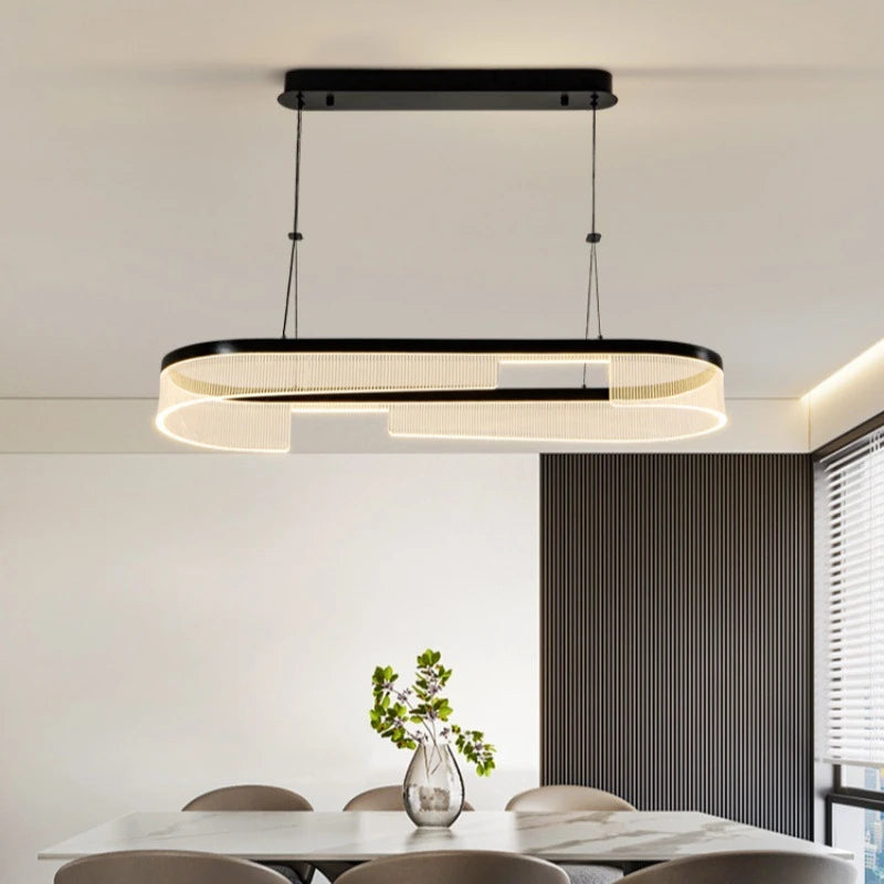 lustre à led circulaire en aluminium et acrylique pour intérieur décoratif - vue 5 sur 24