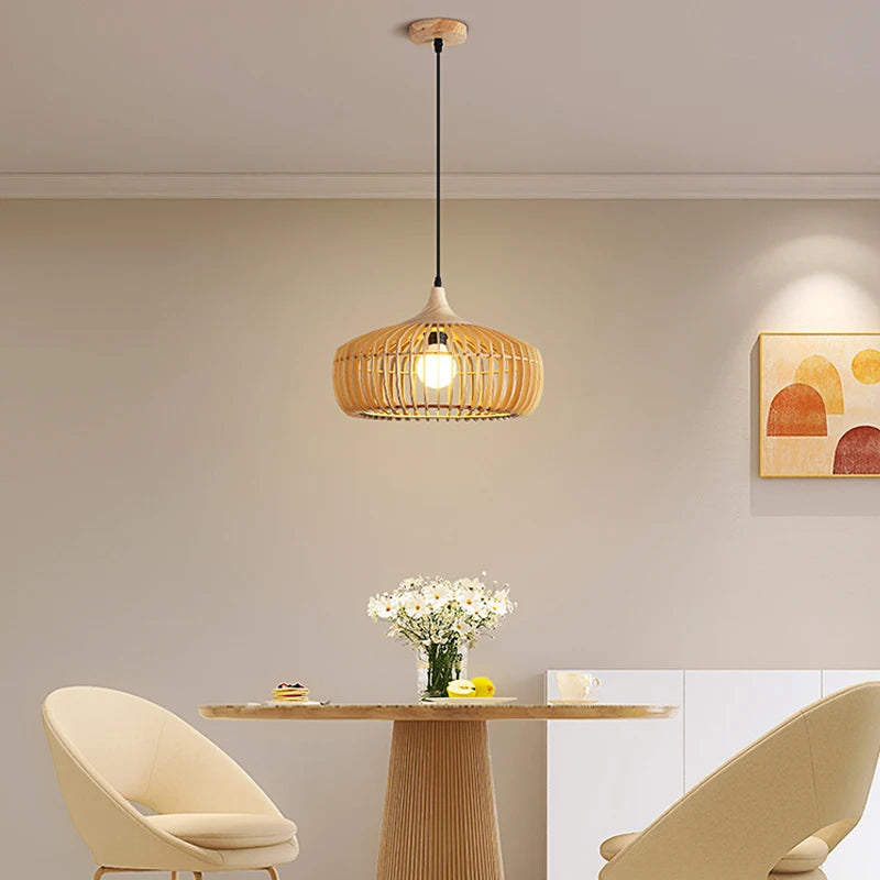 suspension nordique en bois pour décoration moderne et lumineuse