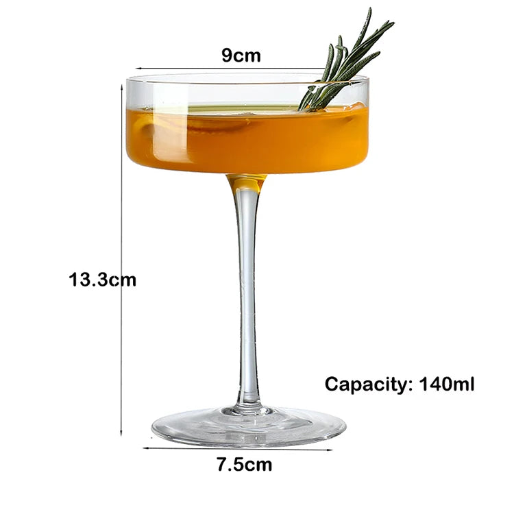 Verres a cocktail champagne martini vin a pied