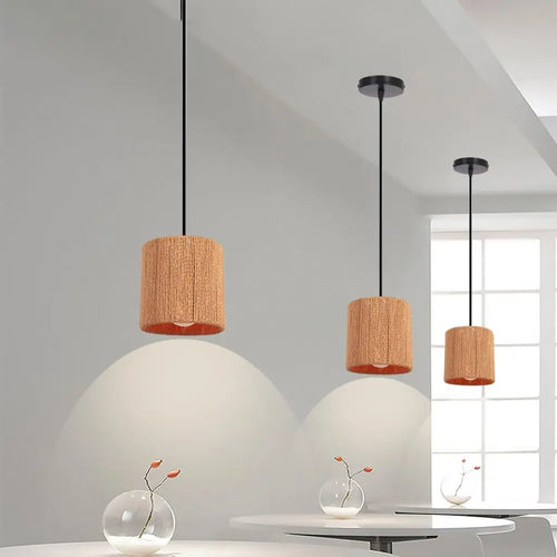 Pendelleuchte Käfig aus Rattan und Eisen im Vintage-Industrie-Stil - vue 2 sur 7