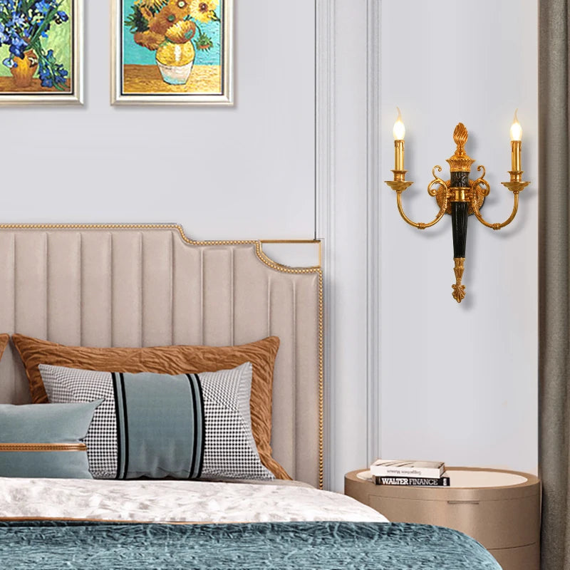 applique murale de luxe en cuivre plein pour hôtel - vue 6 sur 7