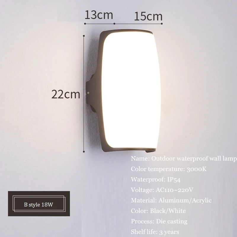 applique murale led étanche en aluminium pour jardin - vue 5 sur 15
