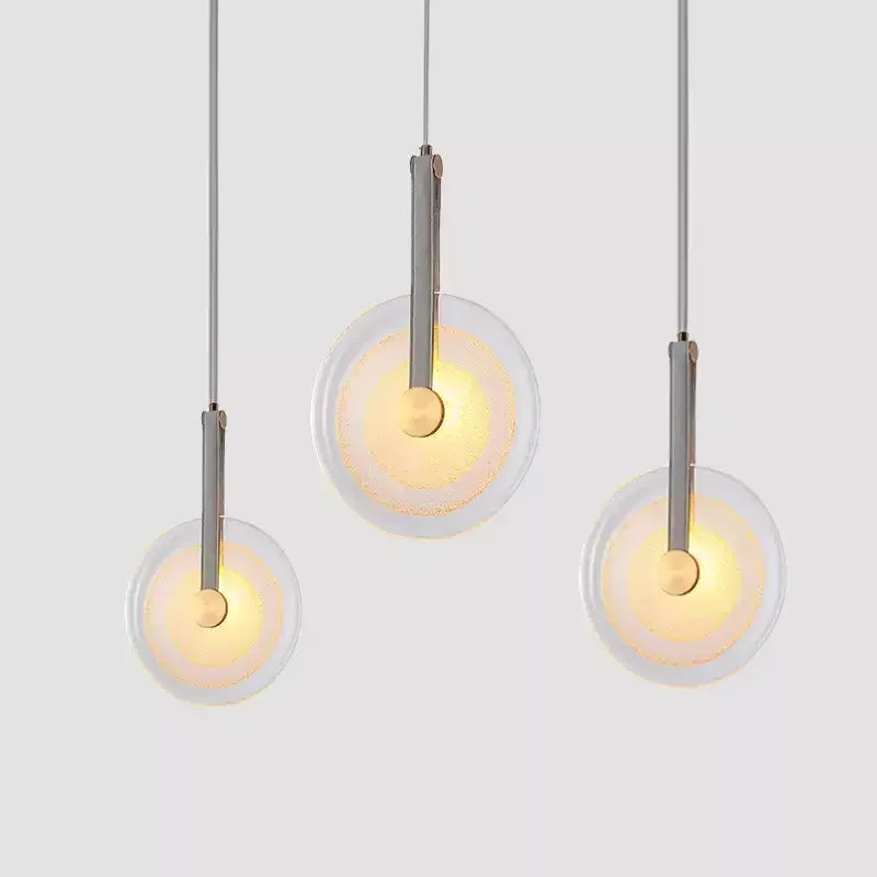 lustre nordique moderne en cuir et verre pour décoration intérieure - vue 7 sur 10