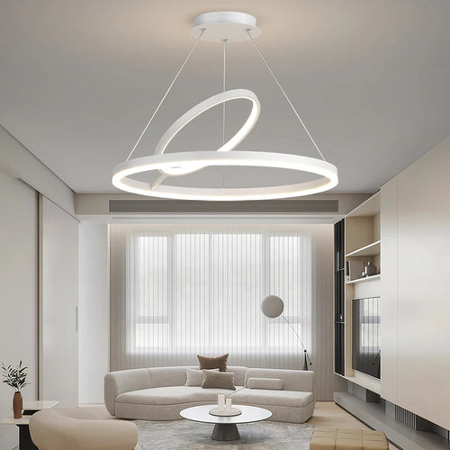 Minimalistische LED-Pendelleuchte für moderne Wohnraumdekorationen - vue 4 sur 12