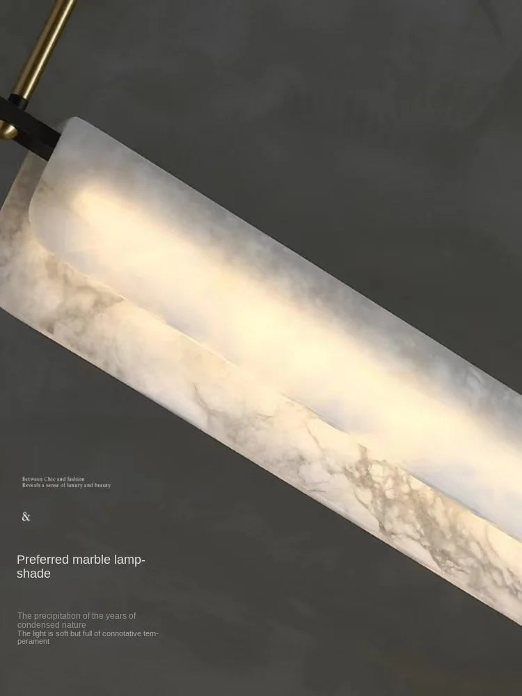 lustre en marbre naturel espagnol et cuivre pour décoration moderne - vue 6 sur 12