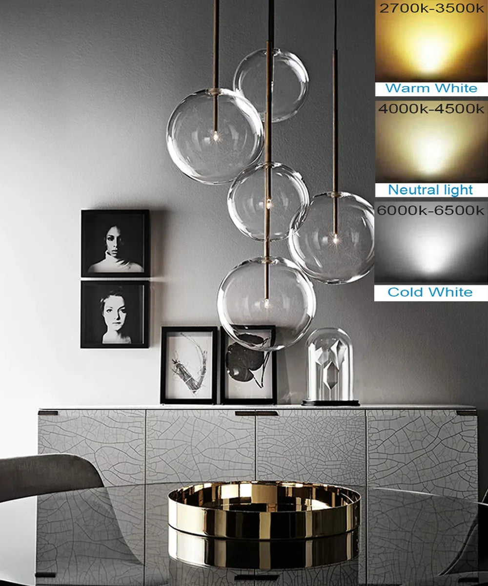 Moderne nordische Pendelleuchte aus klarem Glas - vue 2 sur 18