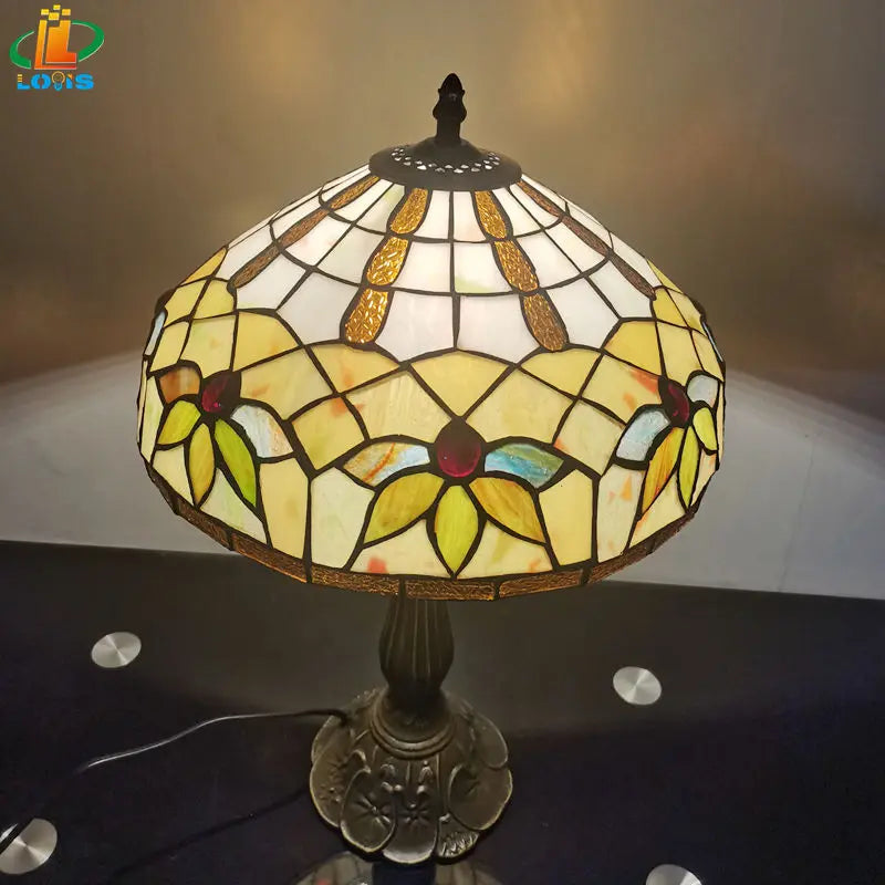 lampe à poser design style tiffany pour lecture et protection des yeux - vue 3 sur 6