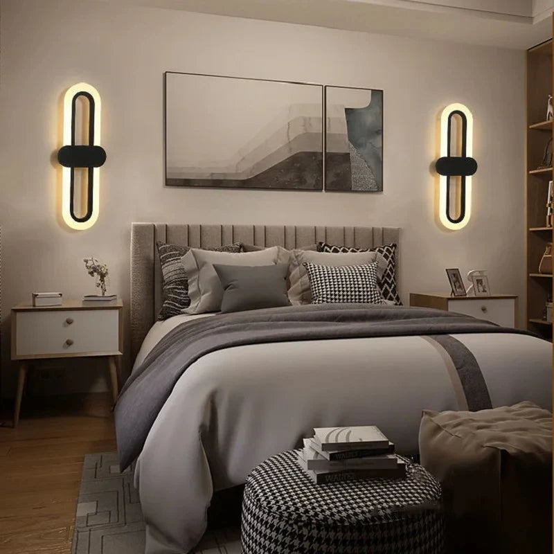 lampe ovale en acrylique led pour décoration de fond