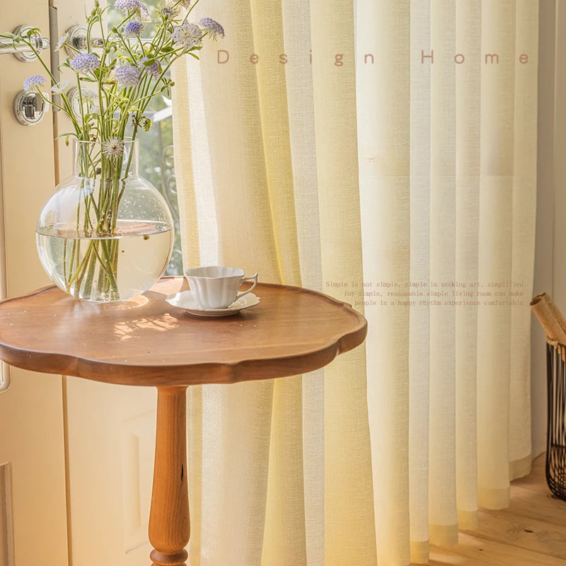 Rideau minimaliste translucide plissé isolant pour salon chambre