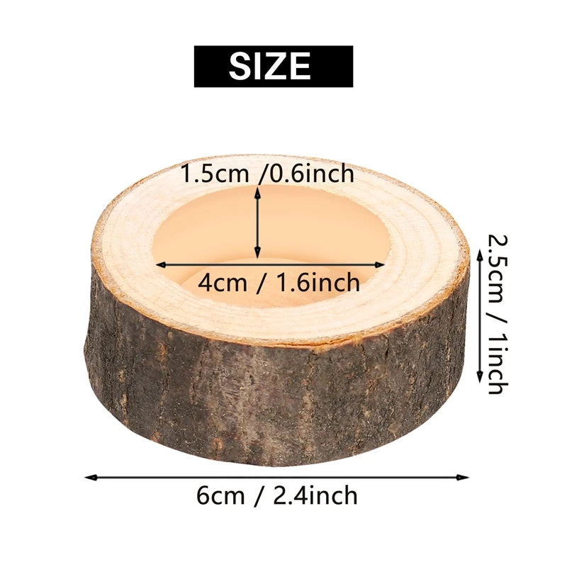 12Pcs Wooden Candle Holder,Votive Tealight Holder For Wedding Party For Table,Halloween Christmas Party Home Decor