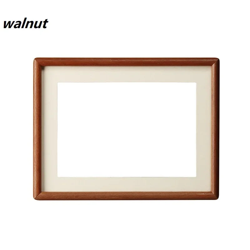 Solid Wood Round Corner Picture Frame, Walnut and Golden Sandalwood, Minimalist Design, Tabletop, Home Decor - vue 13 sur 17