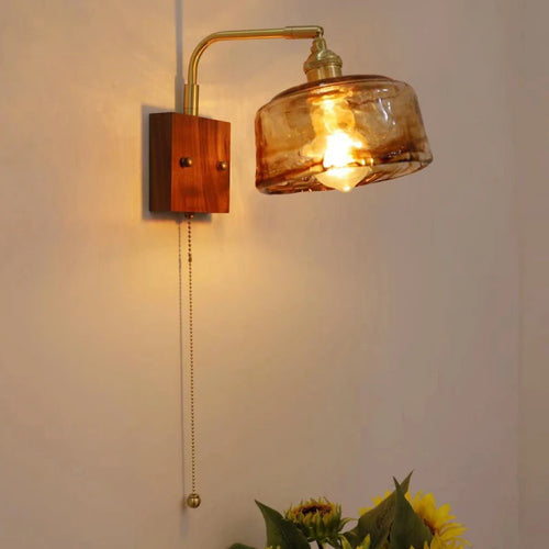 Japanische Vintage-Wandleuchte aus Holz Minimalistische LED-Lampe - vue 2 sur 13