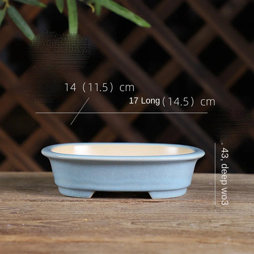 pot de fleurs rond en sable pour bonsaï rétro et succulentes - vue 9 sur 19