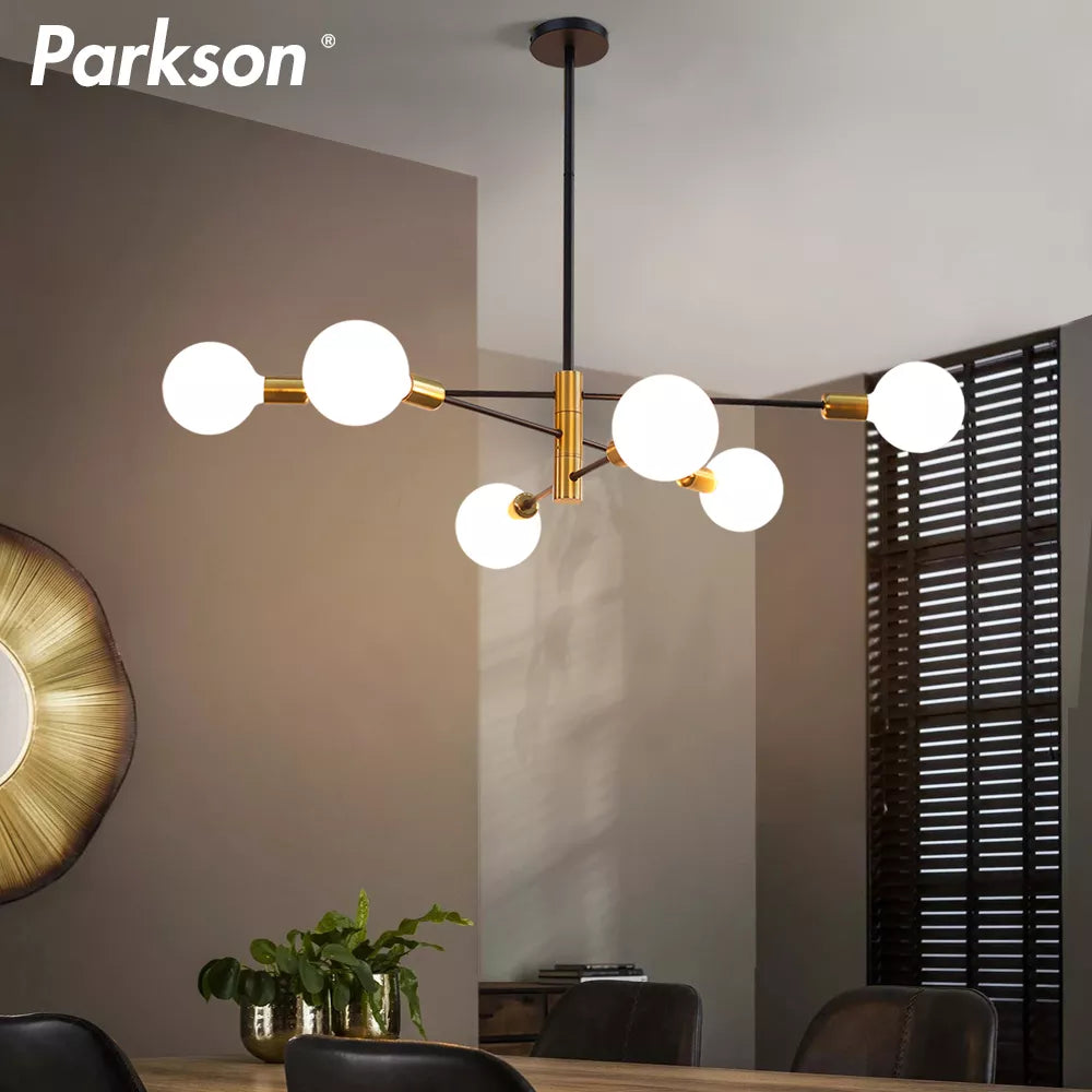 Moderne Nordique Spoutnik Noir LED Lustre Éclairage Luminaires D'intérieur Pour Chambre Salon Salle À Manger Décor À La Maison Plafonnier