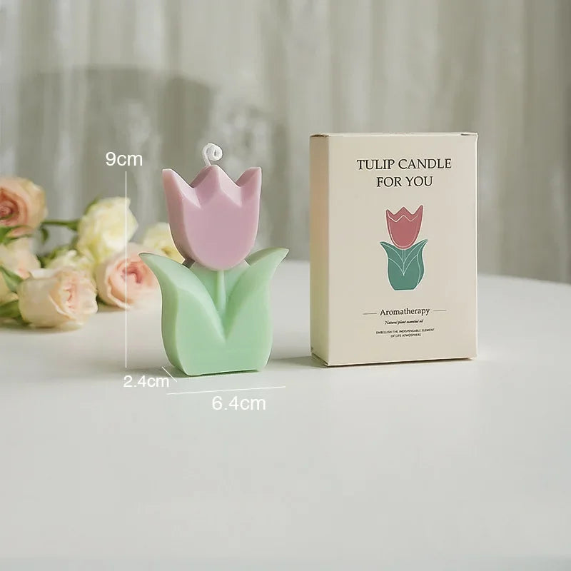 bougie tulipe artisanale parfumée pour décorations et aromathérapie - vue 12 sur 12