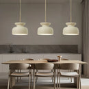 Nordischer Minimalistischer LED-Kronleuchter im Creme-Stil für Restaurants