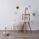 lampe de table nordique portable en verre avec panier en bois