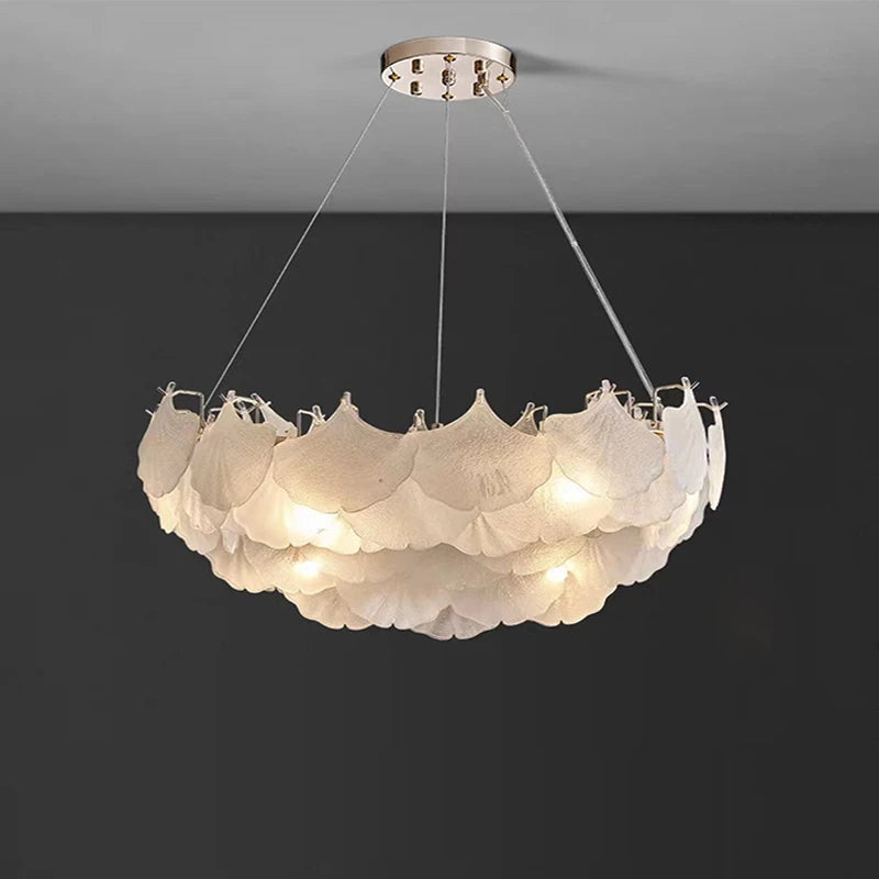 Minimalistischer Retro-Kronleuchter aus Glas für elegante Einrichtung - vue 5 sur 11