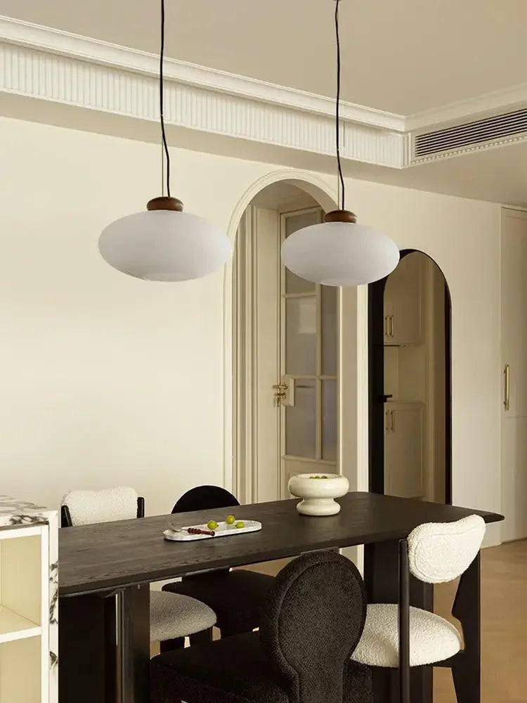 Kronleuchter aus Glas und Holz im Retro-Design für Ihre Inneneinrichtung - vue 3 sur 8