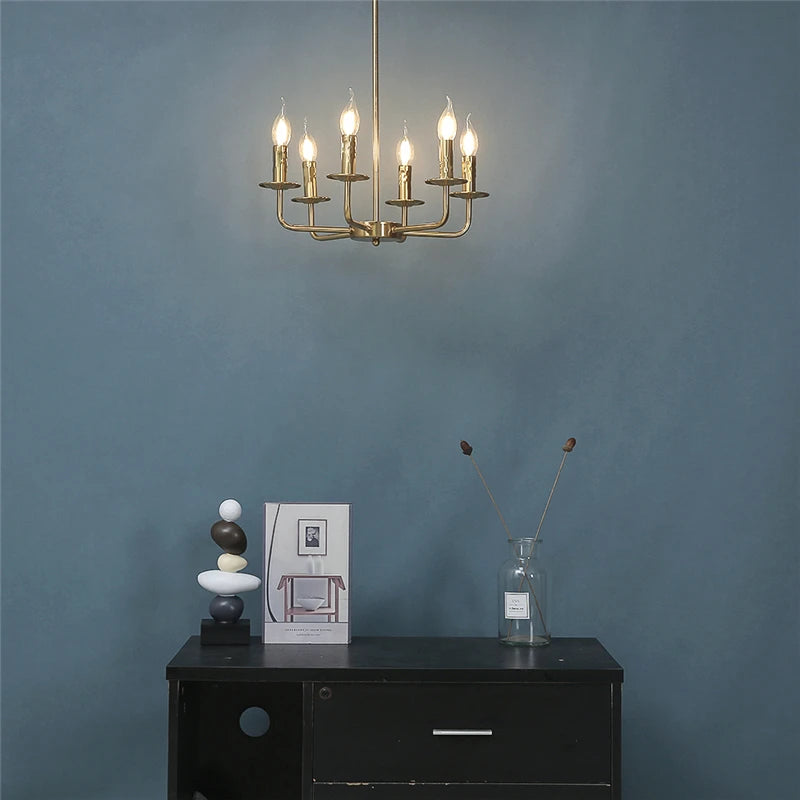 lustre moderne simple en fer avec lumière créative - vue 3 sur 8