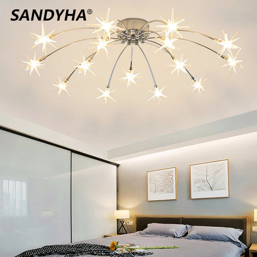 lustre moderne ciel étoile design intérieur lumineux décoratif - vue 2 sur 14