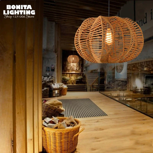suspension rétro en corde de chanvre design américain pour restaurants