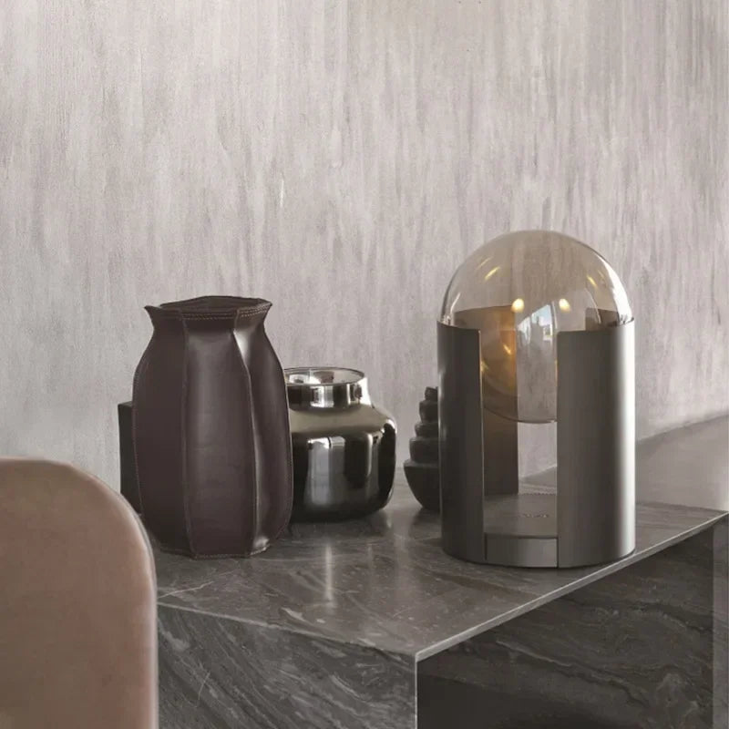 lampadaire moderne en fer et verre avec lumière led décorative - vue 10 sur 10