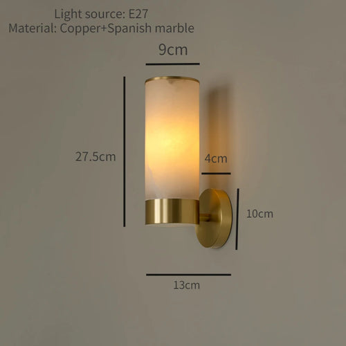 Moderne minimalistische LED-Wandleuchte aus natürlichem Marmor