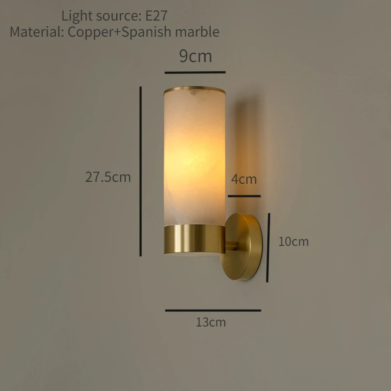 Moderne minimalistische LED-Wandleuchte aus natürlichem Marmor