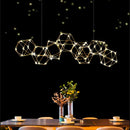 Polygonaler Firefly-Kronleuchter im nordischen Design aus Edelstahl