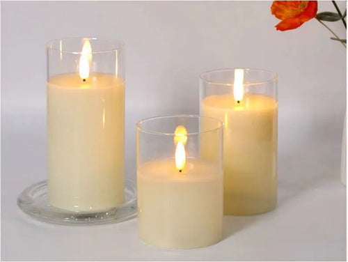 bougie pilier led rechargeable décorative avec télécommande en tube 3D - vue 6 sur 12