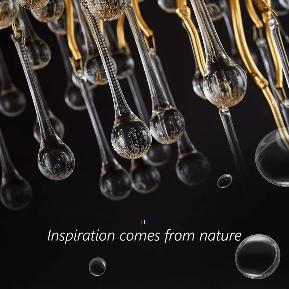 lustre moderne cristal goutte de pluie design élégant pour intérieur décoratif - vue 5 sur 15